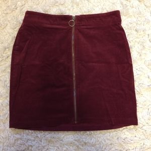Forever 21 Zip Up Corduroy Skirt